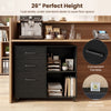 3-drawer mobile lateral file cabinet in black with adjustable shelf, convenient handles, and 360° swivel casters for.