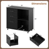 3-drawer mobile lateral file cabinet in black with adjustable shelf, ideal for office or study organization.
