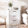 3 Drawer Nightstand with Wood Grain Finish and Storage for Living Room Bedroom Study-White - Gallery View 1 of 9