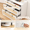 3-drawer rattan nightstand with white finish, featuring convenient handles and robust metal slides for smooth operation.