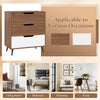 Rustic farmhouse 3-drawer wooden storage dresser in walnut finish, perfect for living room or bedroom decor.