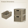 3-drawer storage organizer in black with wicker-pattern drawers, ideal for cosmetics and office supplies, measures 14".