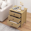 3-Drawer Wooden Nightstand Modern Bedside Table-Natural - Gallery View 1 of 10