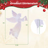 Elegant 3 FT outdoor Christmas angel yard decoration with handheld bell, waterproof PVC, and robust metal ground stakes.