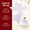 Elegant 3 FT outdoor Christmas angel yard decoration with handheld bells, sturdy metal stakes, and easy assembly.