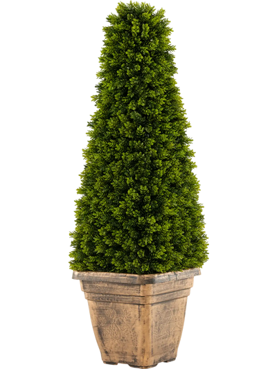 Costway 3' Artificial Boxwood Topiary Tree Cement Flowerpot 98726541 New