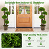 3 FT artificial cypress topiary tree with dense green foliage and real wood trunks, suitable for indoor and outdoor.
