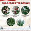 3 FT tabletop holiday decoration featuring frosted pine needles, red berries, and pre-strung warm-white LED lights.