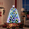 3 feet fiber optic Christmas tree with vibrant branch tips and a glowing star topper, perfect for festive holiday decor.