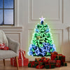 3 feet fiber optic Christmas tree with vibrant branch tips and glowing star topper, perfect for festive holiday decor.