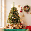 Decorated 3 FT Mini Tabletop Christmas Tree with 113 Green PVC Branch Tips brightens a small holiday space.