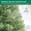 Close-up of green PVC branch tips on the 3 FT Mini Tabletop Christmas Tree with 113 tips for holiday decorating.