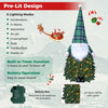 3 ft pre-lit tabletop Christmas tree features 20 warm white LED lights, 8 lighting modes, and a festive Santa-inspired design.