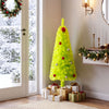 Vibrant 3 FT pre-lit neon chartreuse Christmas tree with 4 lighted gift boxes, perfect for festive holiday decor.