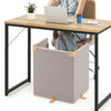 Beige 3-fold under desk space heater with adjustable heat levels and tip-over protection for safe, efficient warmth.