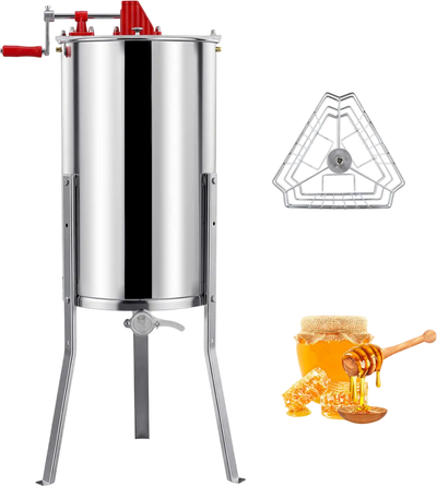 Costway 3 Frame Manual Honey Extractor Clear Lid Gravity Flow Gate 95914399 New
