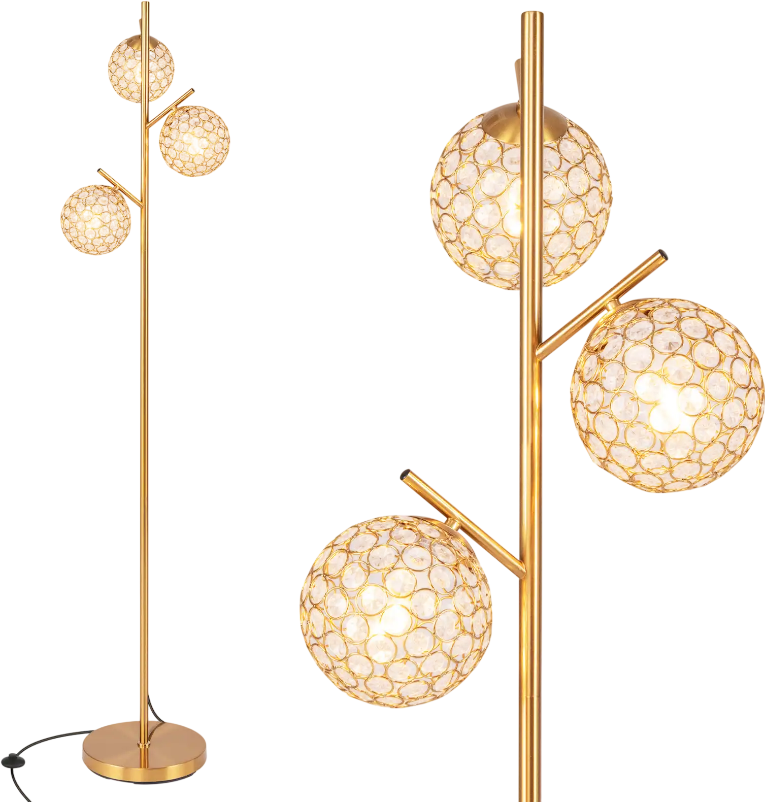 Costway 3-Globe Floor Lamp w/ Foot Switch 3 E26 Bulb Bases 57491832 New