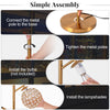 3-globe floor lamp assembly steps showing metal pole connection, foot switch, and acrylic shades for home or cafe use.