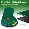 Golf putting green set showcasing premium material with true-roll surface, anti-skid backing for indoor and outdoor use.