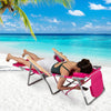 3-IN-1 Foldable Beach Chair with Footrest and Adjustable Backrest-Peach - Gallery View 1 of 10