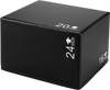 Black 3-in-1 foam plyometric box with three heights, featuring a waterproof PU cover for easy cleaning and durability.