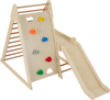 3-in-1 indoor jungle gym with slide, rock climbing ramp, and solid beech wood for toddlers' safe play and skill.