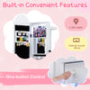 Kids jewelry cabinet with adjustable 3-color LED lights, internal mirror, and ample storage for accessories.
