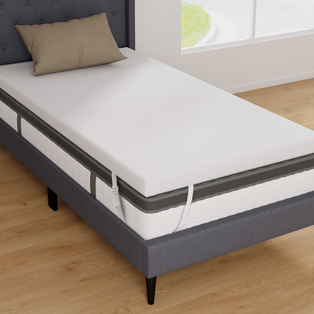3 Inch Gel-Infused Memory Foam Mattress Topper with Removable Cover-Twin Size - Gallery View 1 of 9