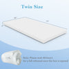 Top view of the twin size 3-inch gel-infused memory foam mattress topper, showcasing its dimensions for optimal fit.