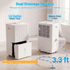 3 Modes Dehumidifier with a 1.6-gallon tank and gravity drain hose, ideal for maintaining comfort in large spaces.