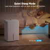 3 Modes Dehumidifier in white with LED display, showcasing low-noise operation for comfortable nighttime use.