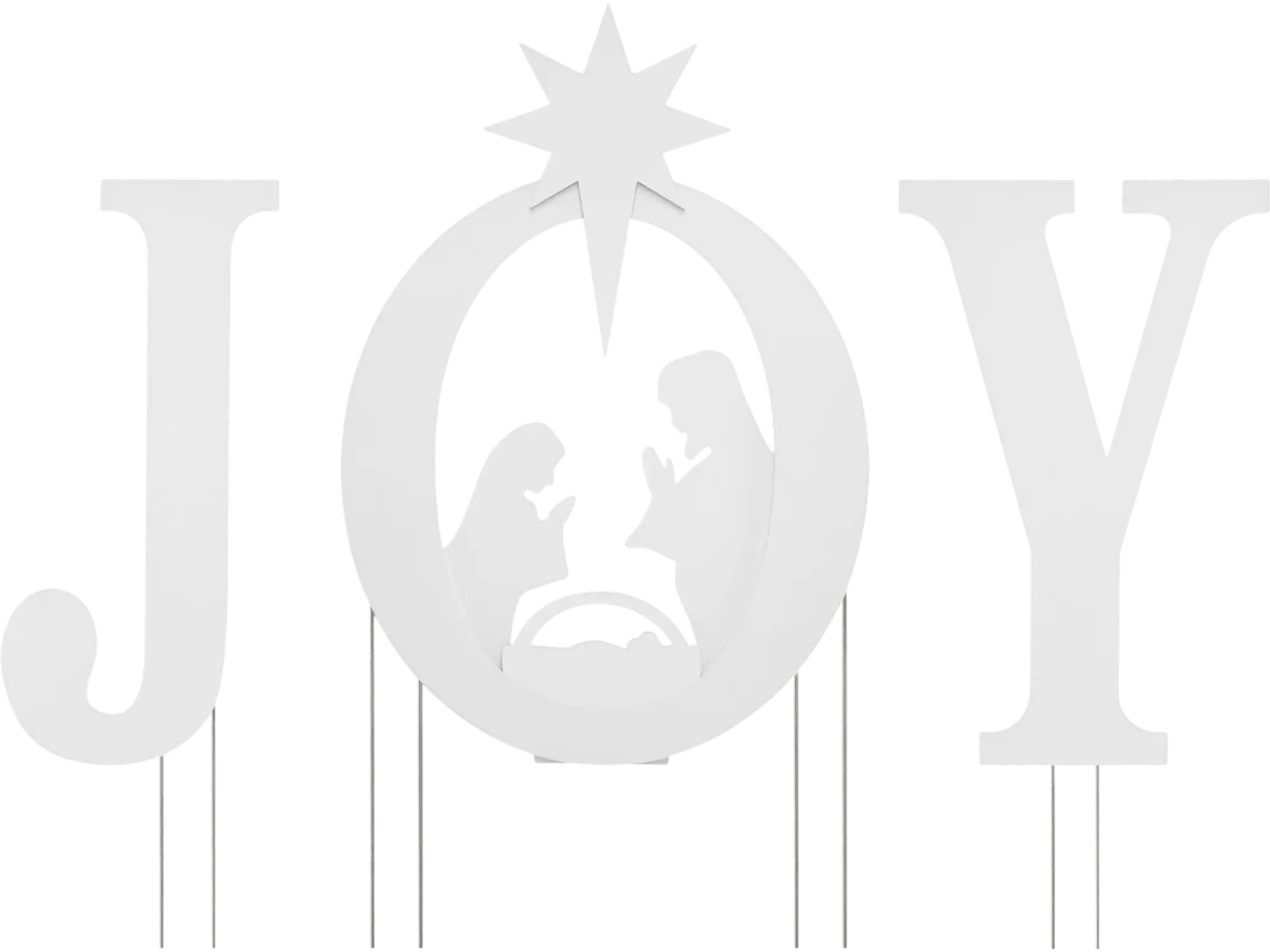 Costway 3-Pc JOY Nativity Christmas Yard Sign Set w/ Angels 58858705 New