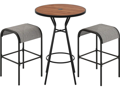 Costway 3-Piece Outdoor Round Bar Table Set 1.6
