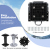 Folding boat seat installation kit with 15 bolts, compatible with 5" x 5" swivel or pedestals for easy setup.