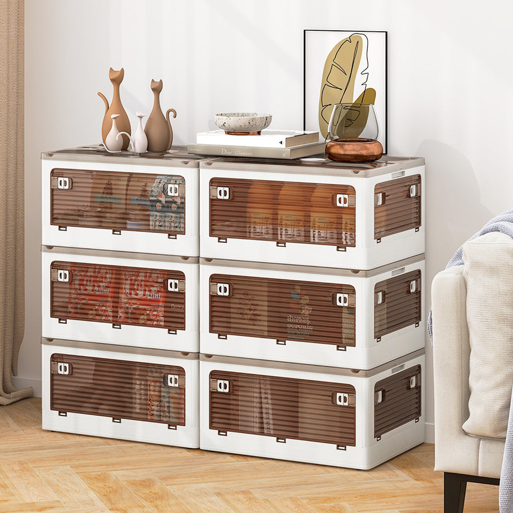 Stackable 3-pack storage bins with lids, 8-gal capacity, featuring 5 opening ways for easy access, ideal for home.