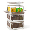 Stackable 3-pack storage bins with lids, featuring 5 opening ways, ideal for organizing snacks, books, or linens.