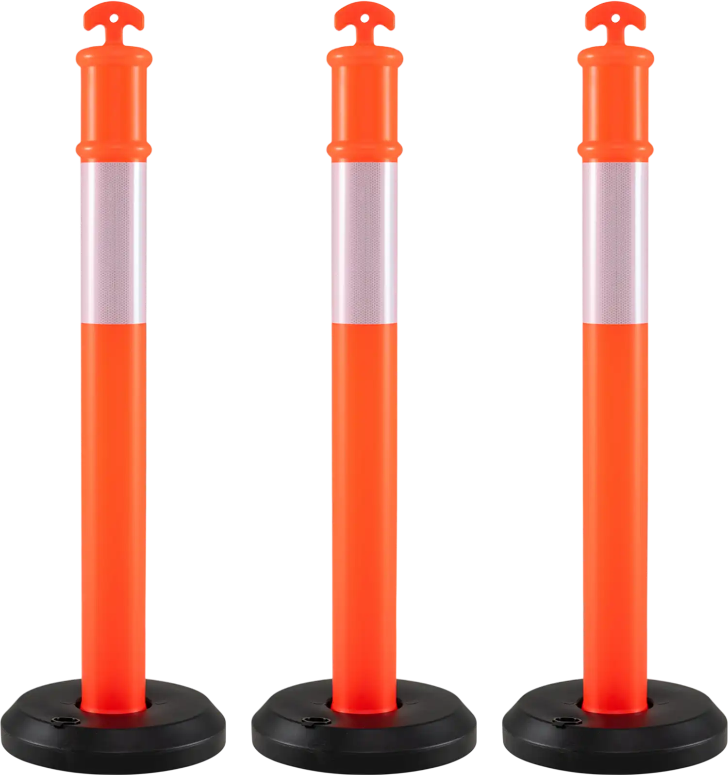 Costway 3-Pack Traffic Delineator Posts w/ Fillable Base Reflective Safety Cones 73217185 New