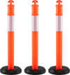 3 Pack Traffic Delineator Posts with Fillable Base for Parking Lots and Construction