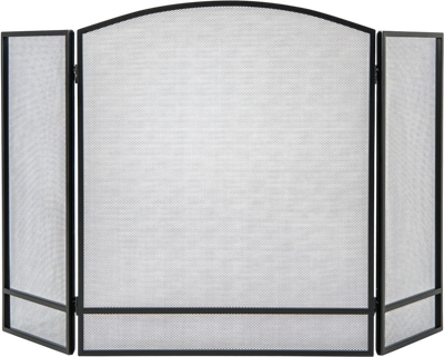 Costway 3-Panel Foldable Fireplace Screen Wrought Metal Mesh 48259617 New