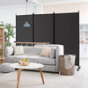 3 Panel Folding Room Divider with Lockable Wheels-Gray - Gallery View 1 of 9