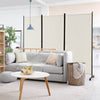 3 Panel Folding Room Divider with Lockable Wheels-White - Gallery View 1 of 9