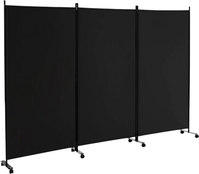 Costway 3 Panel Folding Room Divider with Lockable Wheels 96238751 New