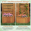 Freestanding garden fence with 2 self-draining planter boxes, made of durable fir wood, ideal for privacy and plant.