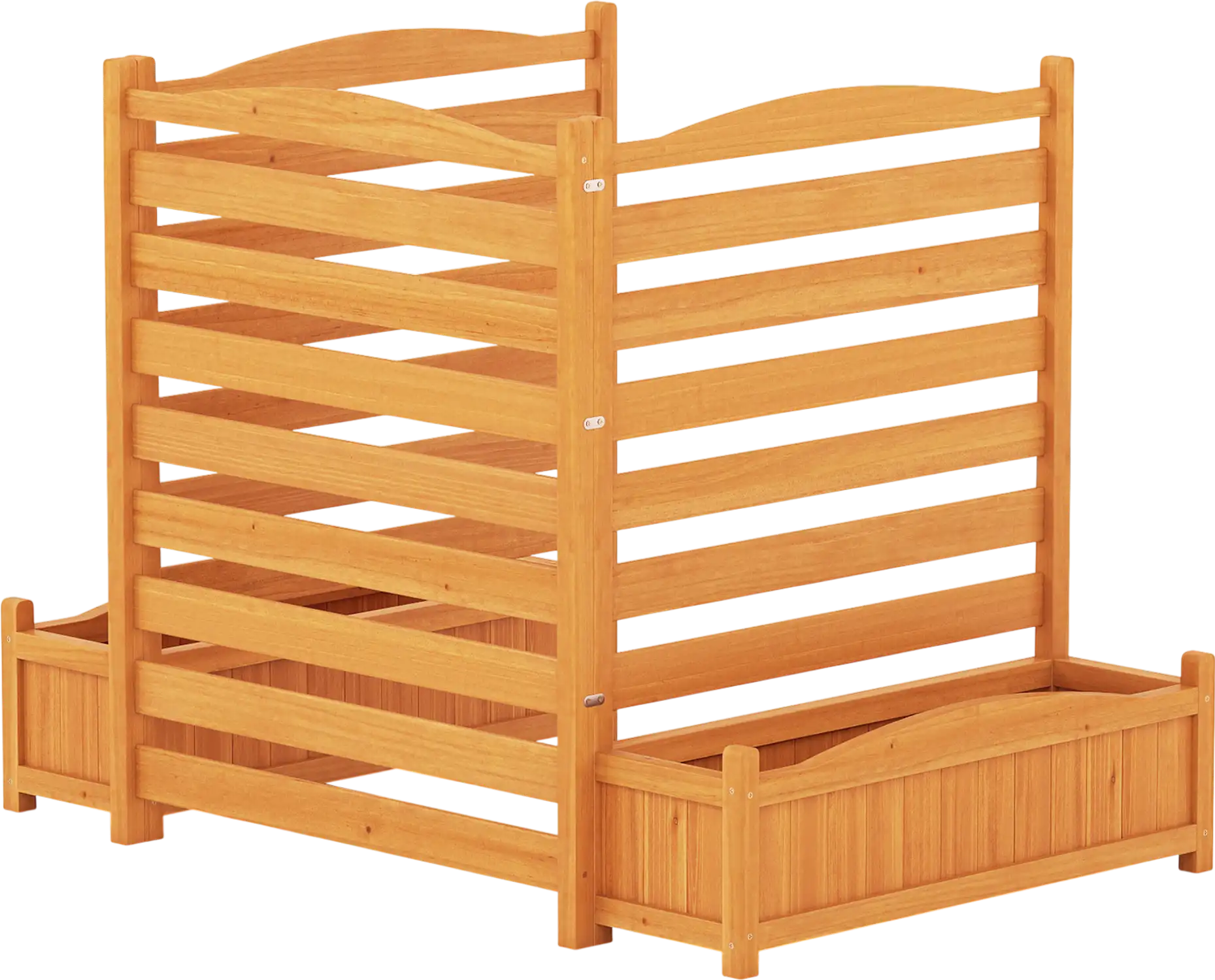 Costway 3-Panel Wood AC Fence Privacy Screen Planter Box 58475684 New