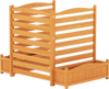 Freestanding 3-panel wood air conditioner fence with planter box, crafted from natural fir wood for outdoor privacy.