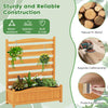 Freestanding 3-panel air conditioner fence with built-in planter box, made from durable fir wood for outdoor.