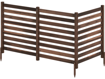 Costway 3-Panel Wooden Outdoor Privacy Fence Screen with Ground Stakes 26442254 New