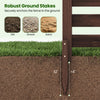 Robust ground stakes securely anchor the 3-panel wooden outdoor privacy fence in dirt, gravel, or sand for stability.