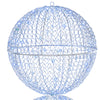 Large lighted metal sphere with 435 LEDs, ideal for outdoor Christmas decor, featuring multiple lighting modes.