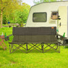 3 Person Folding Camping Chair with 2 Cup Holders Cotton Padding & Storage Bag-Green - Gallery View 1 of 9